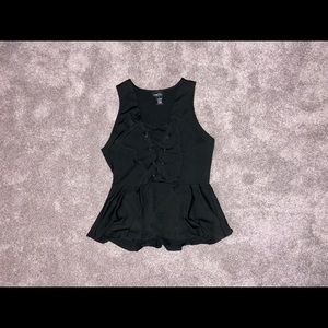 Black Lace Up Tank
